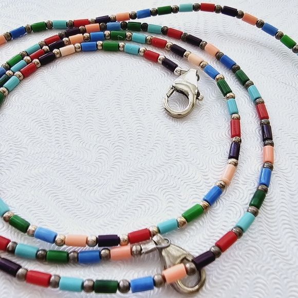 Silpada Sterling Silver MultiColor Bead Necklace Anklet Set - Picture 4 of 8